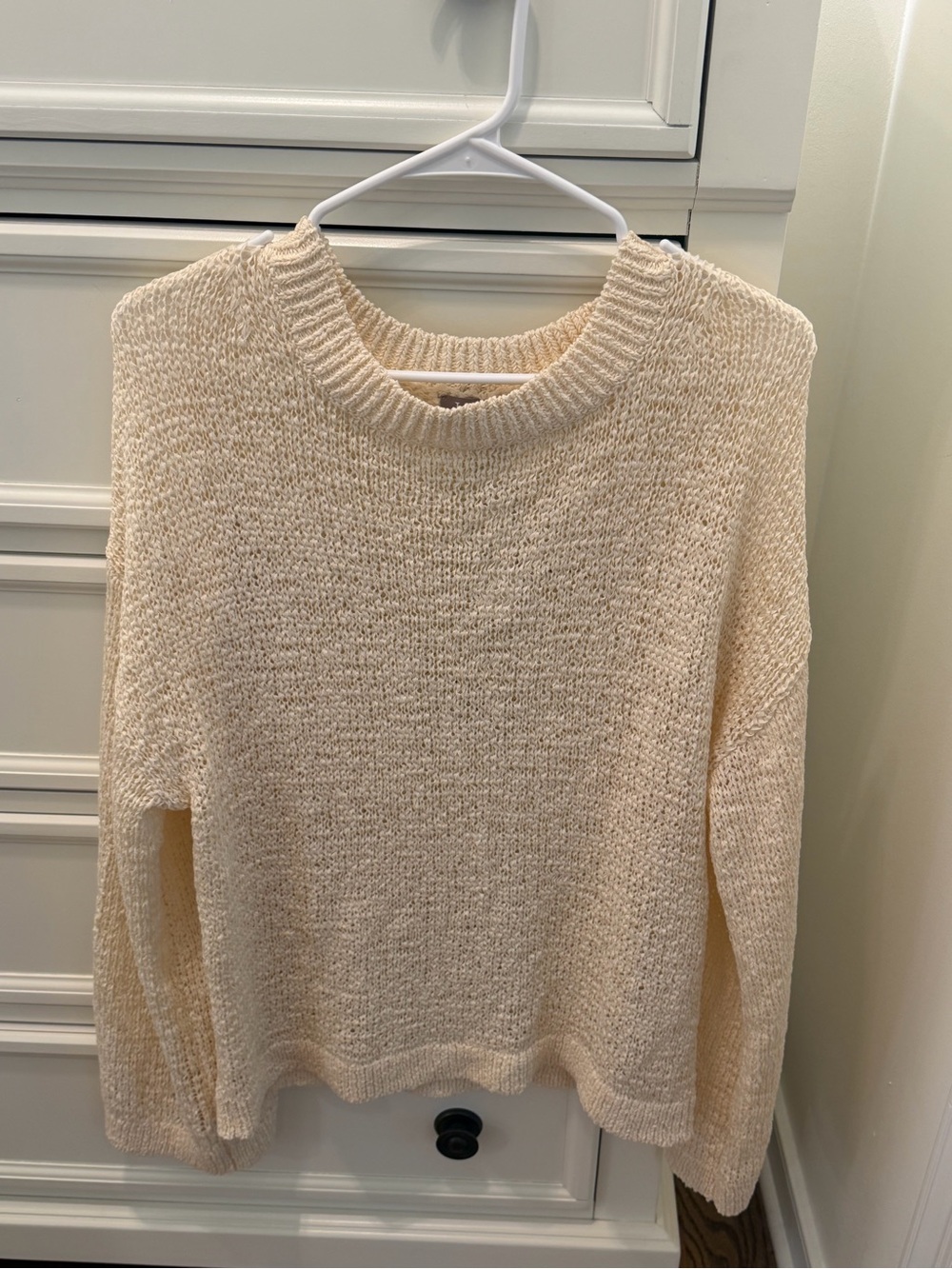 NWT J.Crew Cream Open-Weave Crewneck Sweater